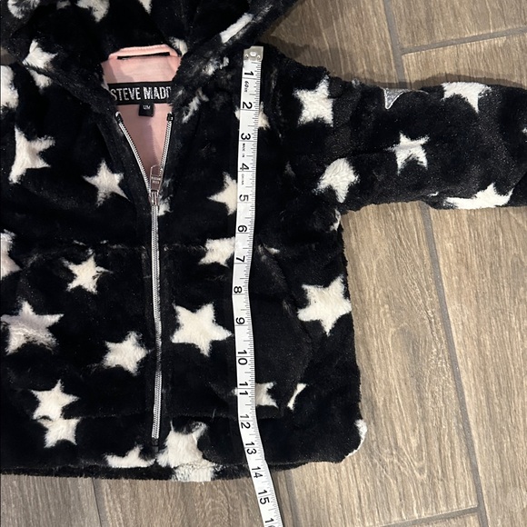 Steve Madden Baby Size 12M Black and White Star Jacket. Furry with cotton lining - Picture 5 of 8